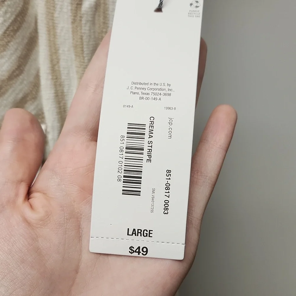 NWT Liz Claiborne Size L White and Cream Swimsuit / Beach Cover Up - Picture 7 of 11